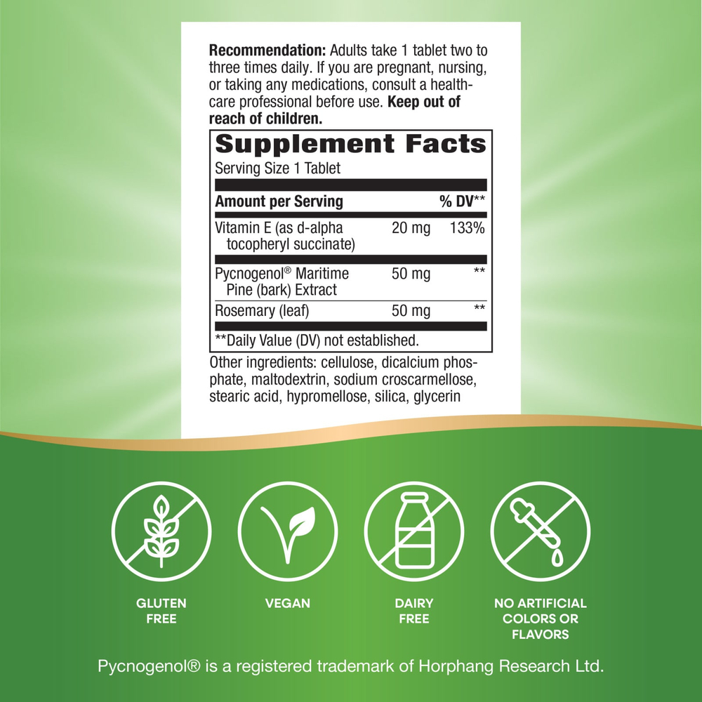 Nature's Way, Pycnogenol®, 30 веганских таблеток