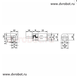 Мотор GA12YN20-200 (12V200rpm)