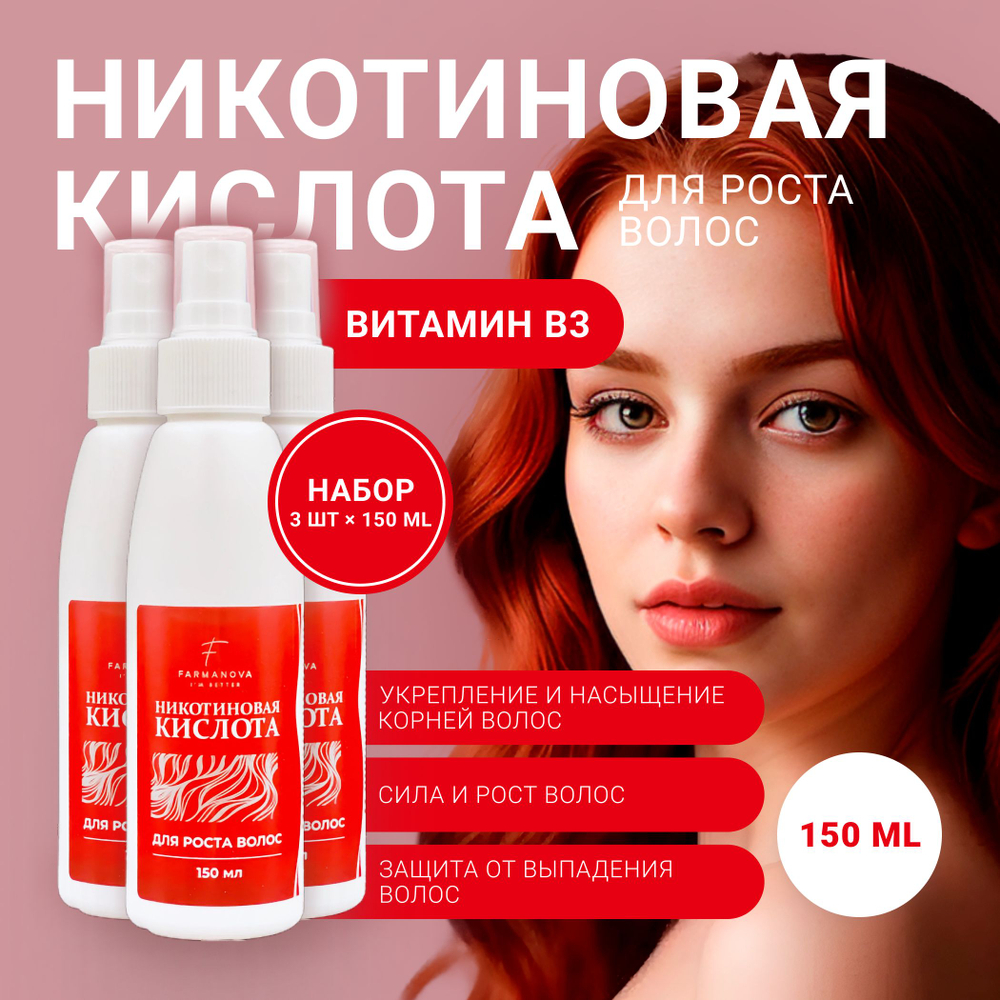 Сыворотка от выпадения волос для их роста и укрепления. Никотиновая кислота 100мл.