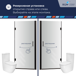 Душевая дверь на петлях, распашная дверь RGW PA-06b (Прозрачное, 900)
