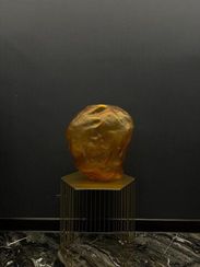 Паскаль (янтарь) Ваза стеклянная матовая 36х23х39см