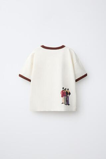 ZARA ФУТБОЛКА С ПРИНТОМ THE BEATLES™, ЖЕЛТОВАТО-БЕЛЫЙ