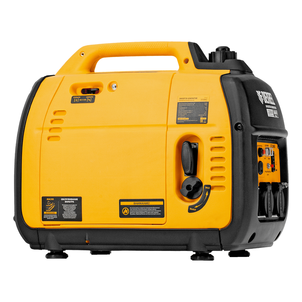 Генератор инверторный GT-2200iS, 2.2 кВт, 230 В, бак 4 л, закрытый корпус, ручной старт Denzel