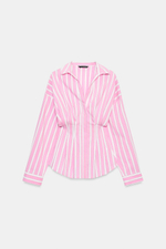 РУБАШКА В ПОЛОСКУ СО СКЛАДКАМИ — ZARA