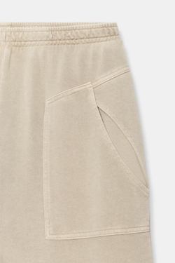 ZARA ХЛОПКОВЫЕ БРЮКИ С КАРМАНАМИ, БЕЖЕВЫЙ