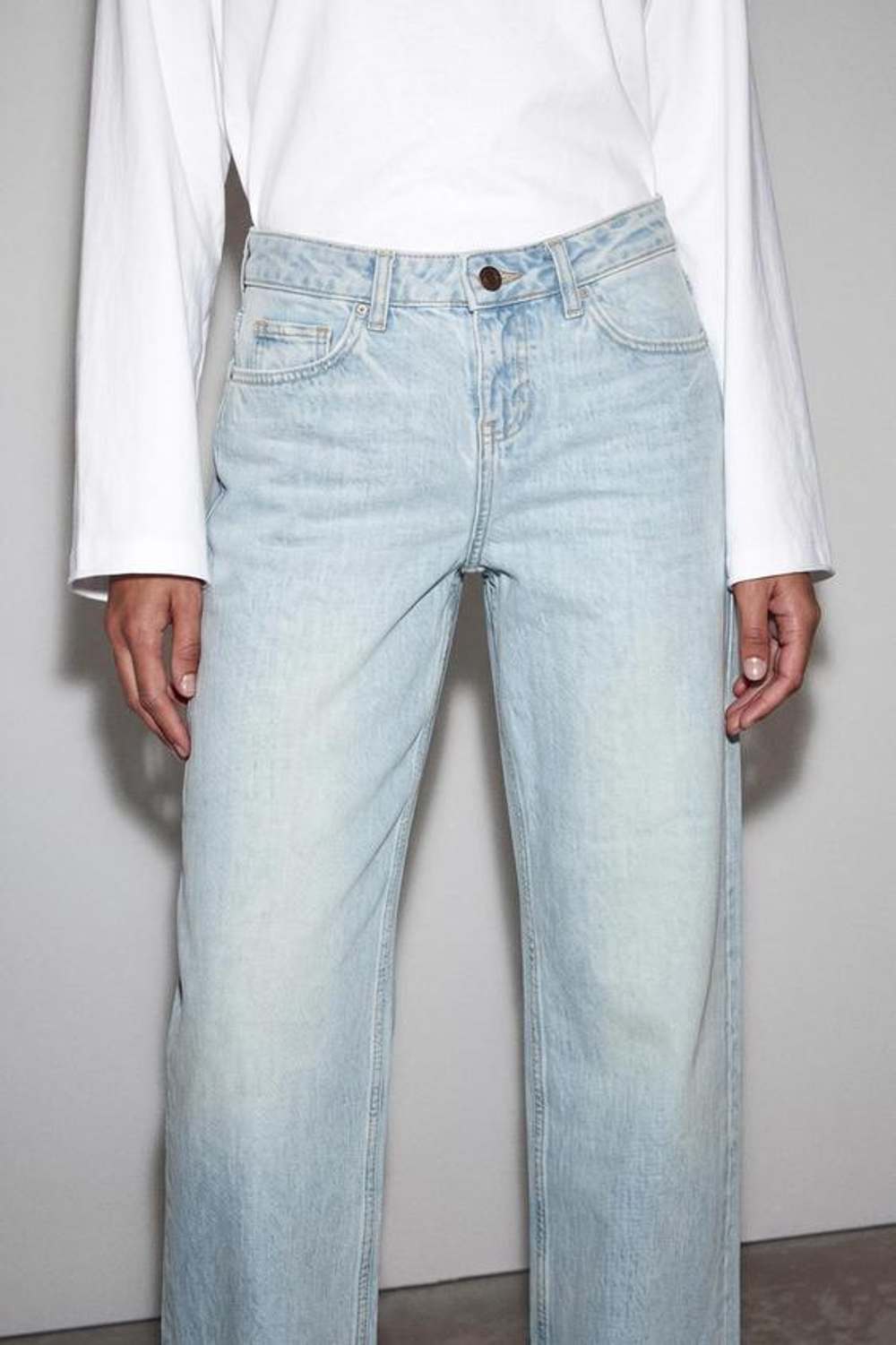 ZARA ДЖИНСЫ Z1975 REGULAR С НИЗКОЙ ПОСАДКОЙ, ГОЛУБОЙ