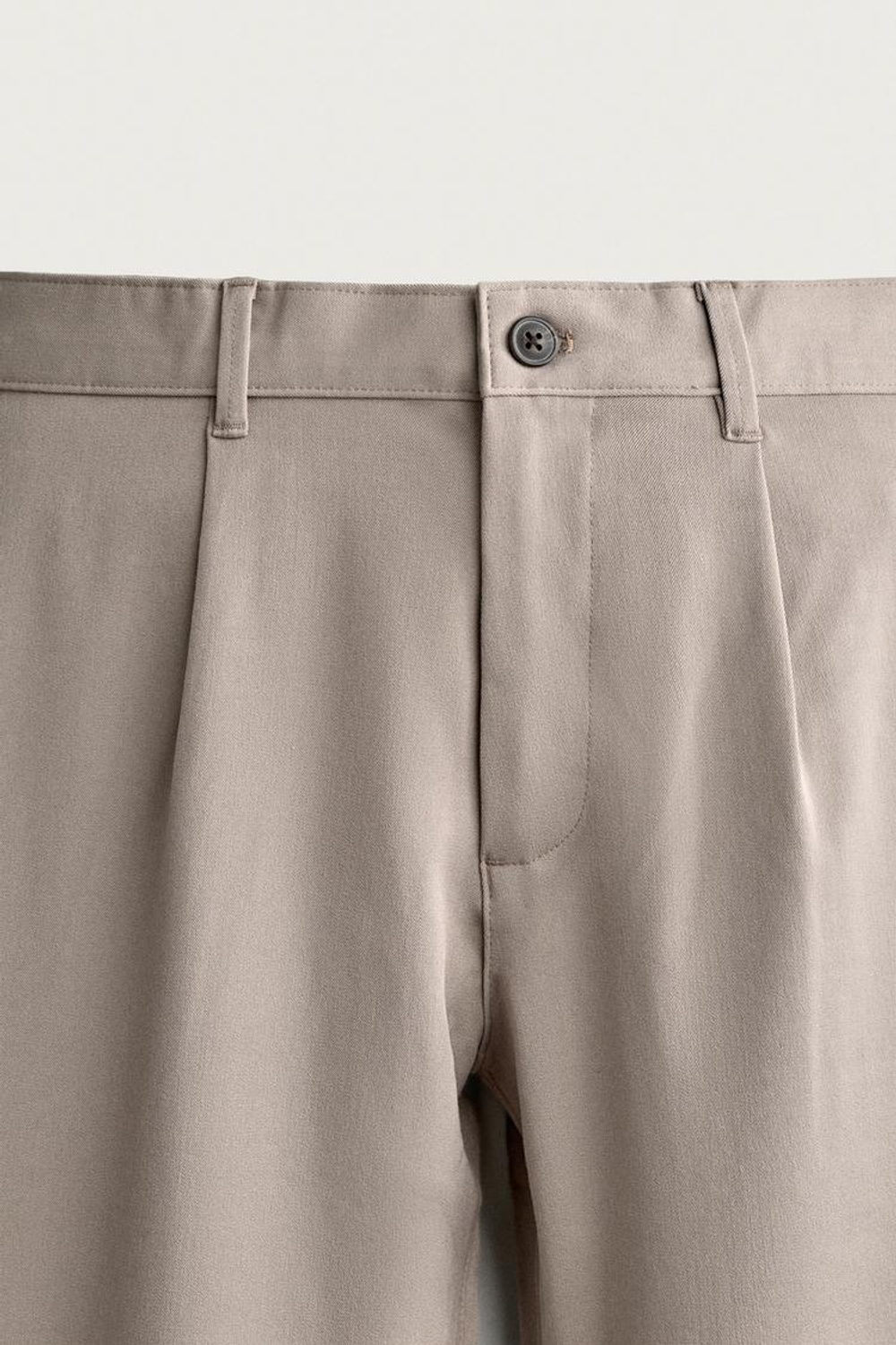 ZARA БРЮКИ RELAXED FIT СО СКЛАДКАМИ, БЕЖЕВЫЙ