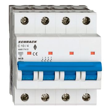 Автоматический выключатель Schrack Technik 4P C 10A 6kA Amparo AM617410--