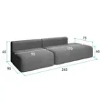 НОВЫЕ ЭМОЦИИ Диван прямой, терракотовый, банкетка справа