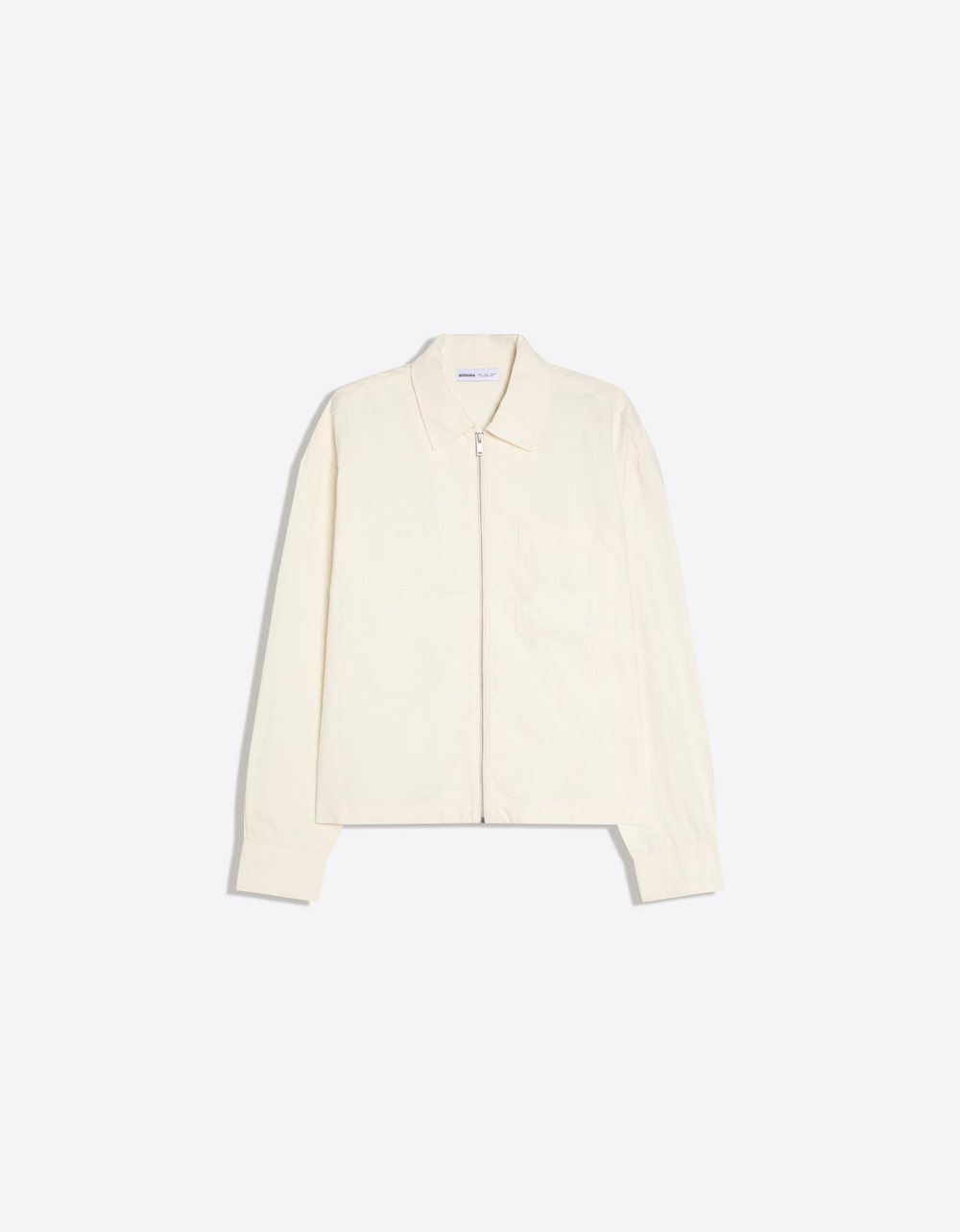 Мужская лёгкая куртка на молнии с льном - BERSHKA