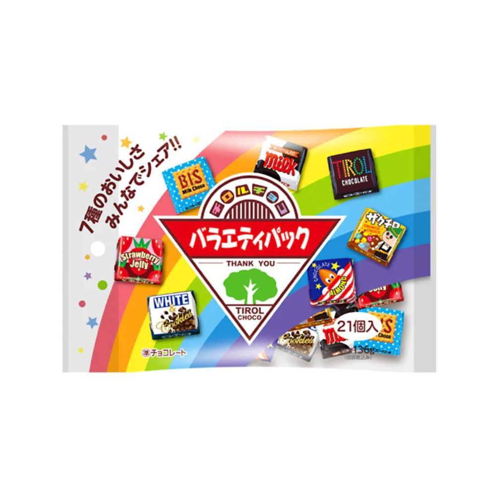 Шоколад Variety pack ассорти 21шт, Tirol Choco , 136г