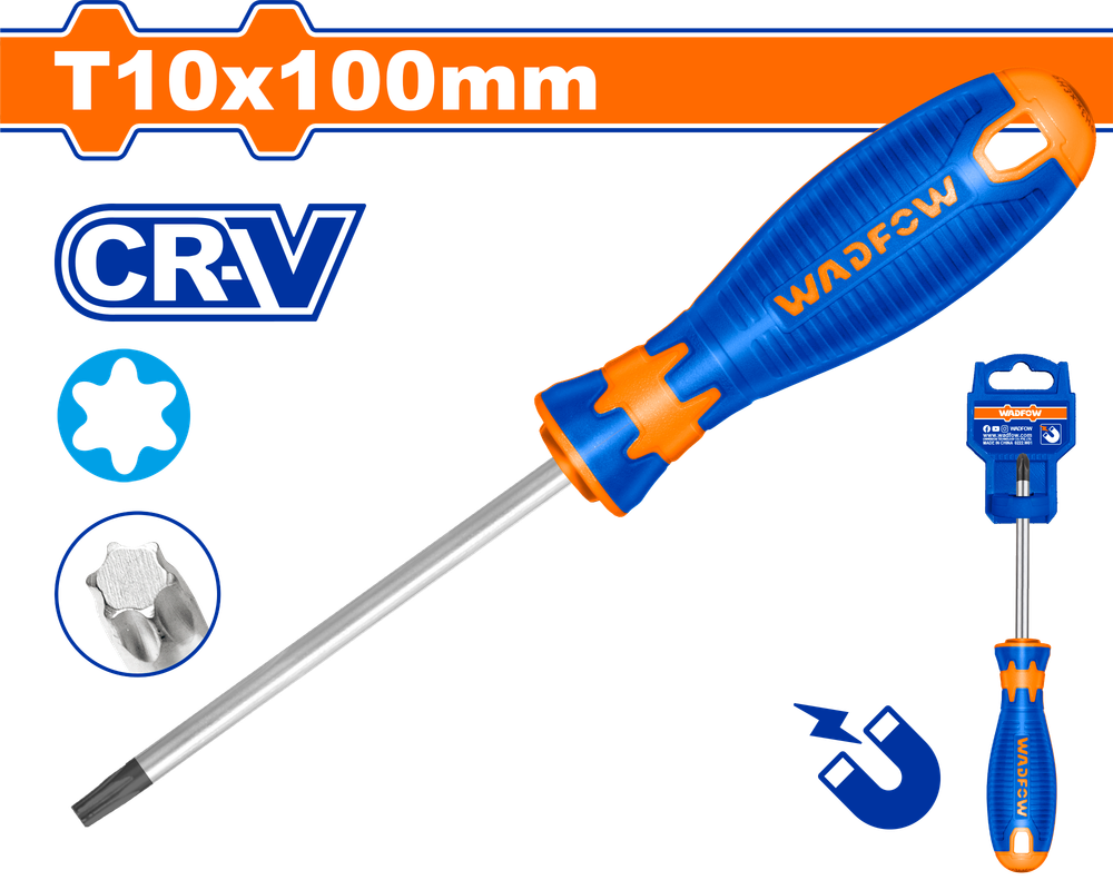Отвертка Torx WADFOW WSDT214 T10х100 мм Отвертка Torx WADFOW WSDT214 T10х100 мм