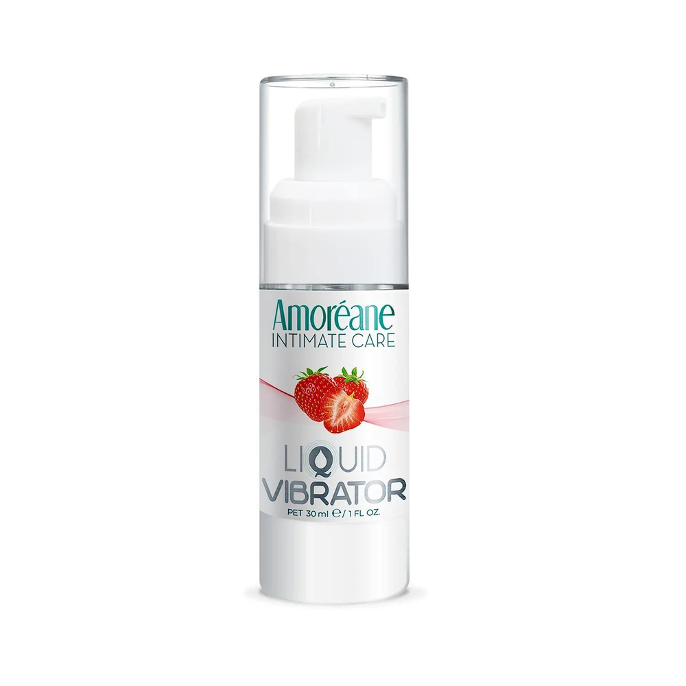 Жидкий вибратор со вкусом клубники Amoreane Strawberry - 30 мл.