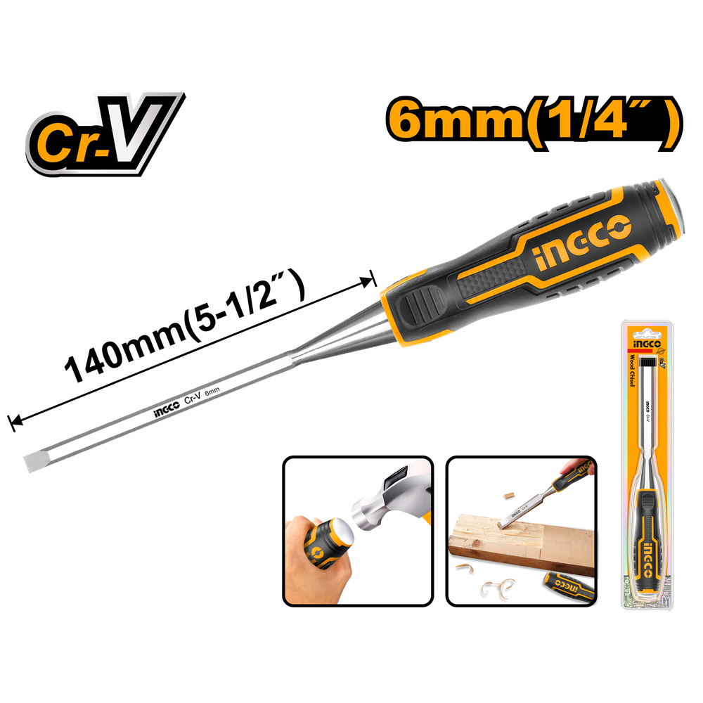 Стамеска INGCO HWC0806 INDUSTRIAL 6x140 мм Стамеска INGCO HWC0806 INDUSTRIAL 6x140 мм