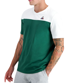Мужская теннисная футболка Le Coq Sportif BAT Tee Short Sleeve N°3 SS23 - зеленый