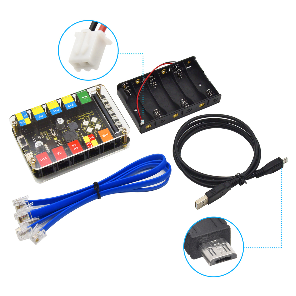 Keyestudio EASY PLUG MicrobitV2, стартовый набор для BBC Micro:Bit Kit