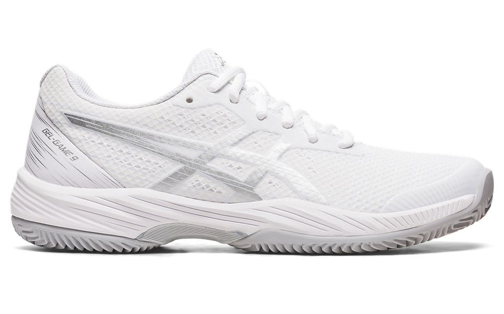 Женские Кроссовки теннисные Asics Gel-Game 9 Clay/OC - white/pure silver
