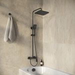 Душевая стойка Grossman Style 500.K35.05.210 с верхним душем,ручной лейкой и смесителем,черный матовый,1 место