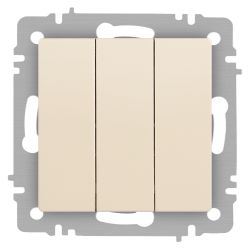 Выключатель Intro Accent 6-106-02 тройной, 10А-250В, IP20, СУ, AL/CU, сл.кость | Intro