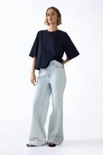 Топ из хлопка пима — короткие рукава, свободный крой - H&M