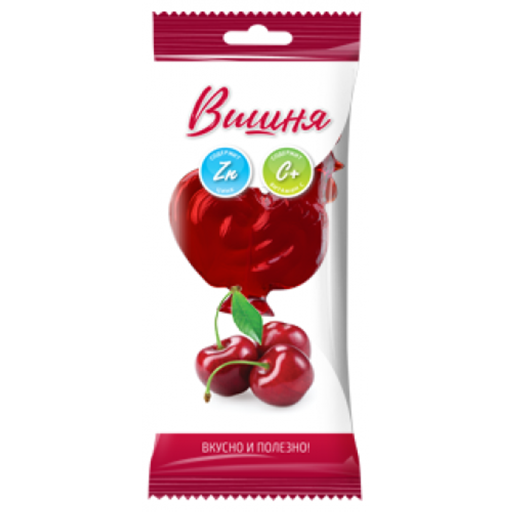 Карамель леденцовая Петушок с цинком со вкусом вишни с витамином С, 17 г