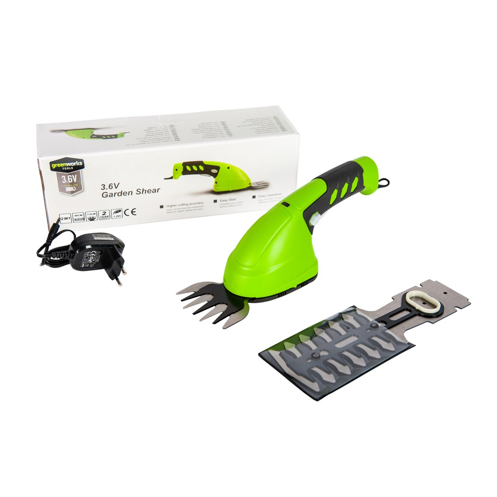 Greenworks 3,6V аккумуляторные садовые ножницы с встроенным аккумулятором 2 Ah
