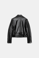 УКОРОЧЕННАЯ БАЙКЕРСКАЯ КУРТКА ИЗ ИСКУССТВЕННОЙ КОЖИ — ZARA