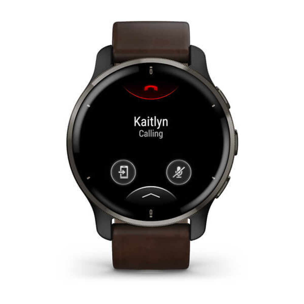 Часы Garmin VENU 2 PLUS серый с серым безелем и кожаным ремешком, 010-02496-15