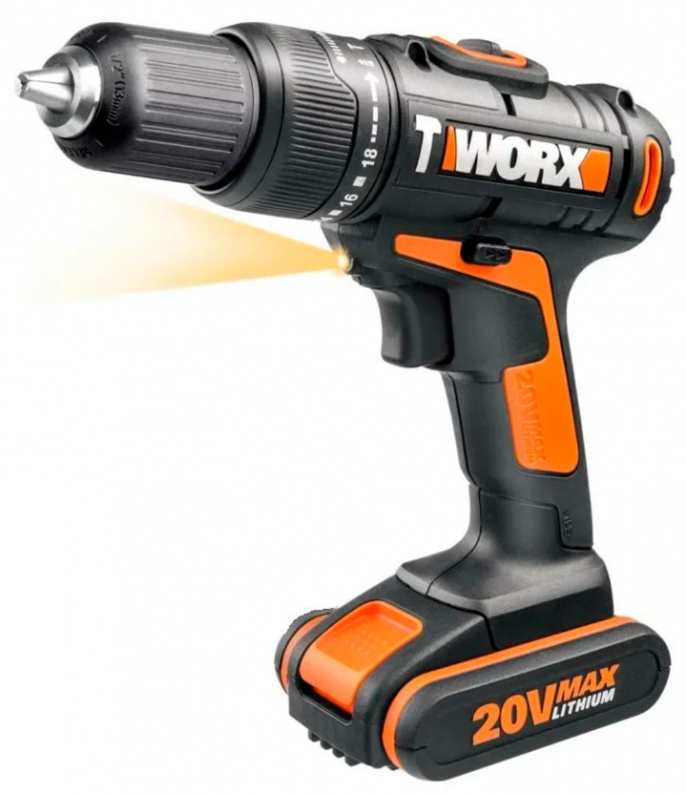 Аккумуляторная ударная дрель-шуруповерт Worx WX371.3 20V 1.5Ah x 2 сумка