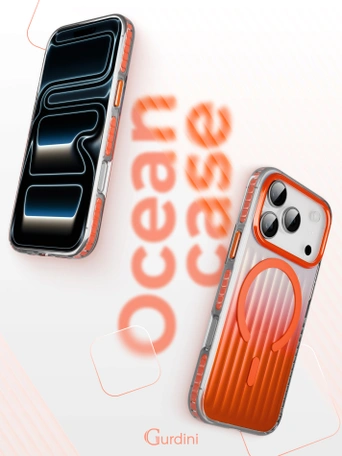 Чехол накладка iPhone 17 Pro / 18 Pro 6.3" Gurdini Ocean Case (6) Transparent оранжевый