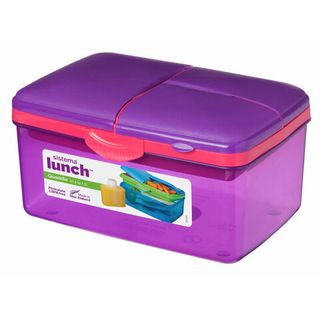 Ланч-бокс с бутылкой Sistema "Lunch", 4 секции, 2 л, цвет Голубой