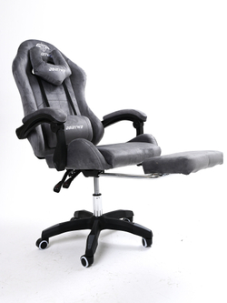 Компьютерное кресло KRESLO COMFORT DOMTWO, игровое, велюр,  с подголовником, цвет: серый