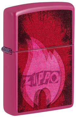 Зажигалка ZIPPO Pulse с покрытием Frequency, латунь/сталь, малиновая, глянцевая, 38x13x57 мм, шт