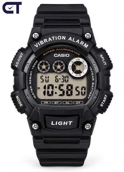 CASIO W-735H-1A CASIO Collection унисекс наручные часы — вибросигнал, водостойкость 100 м и батарея до 10 лет