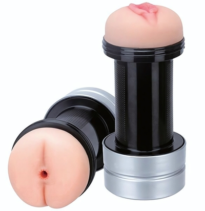 Мастурбатор 2-в-1 REALSTUFF 2 IN 1 HUMMER ANUS & VAGINA: вагина и анус (Цвет: телесный)