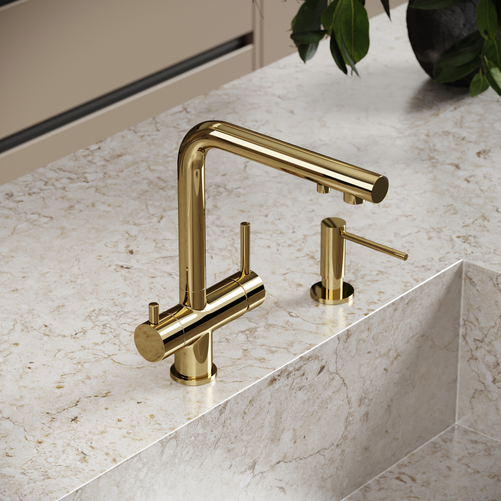 Смеситель для кухни Sancos Foster с краном для фильтра, полированное золото, SC4014ZG, арт. SC4014ZG