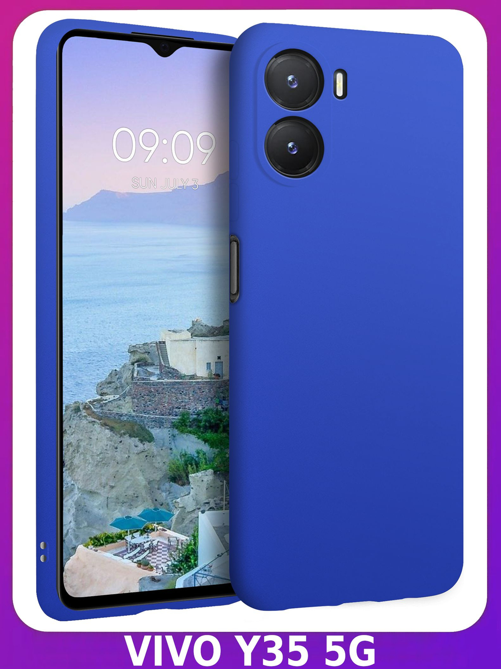 Мягкий Soft Touch чехол из силикона для VIVO Y35 5G с бархатной подкладкой