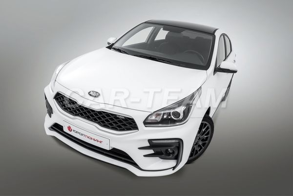 Бампер передний на Kia Rio IV "ЮролТюнинг" Kudos Lux окрашенный в цвет