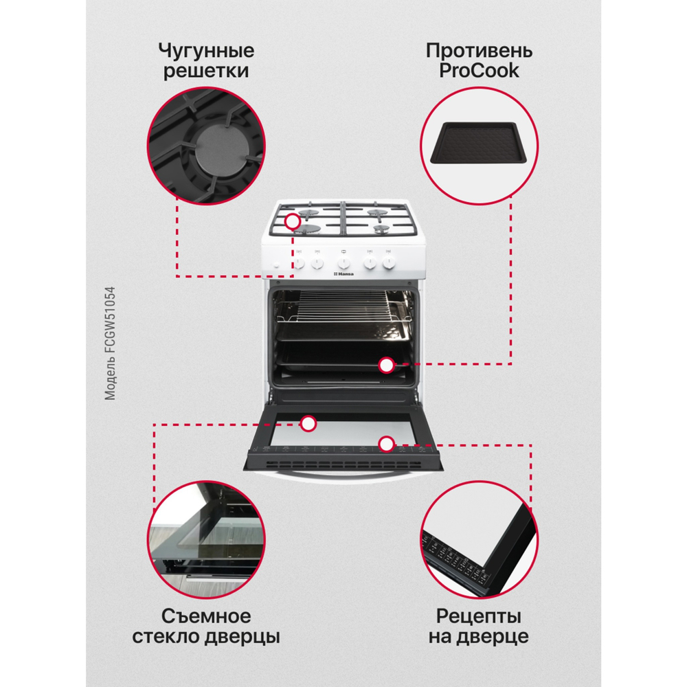 Газовая плита Hansa FCGW51054