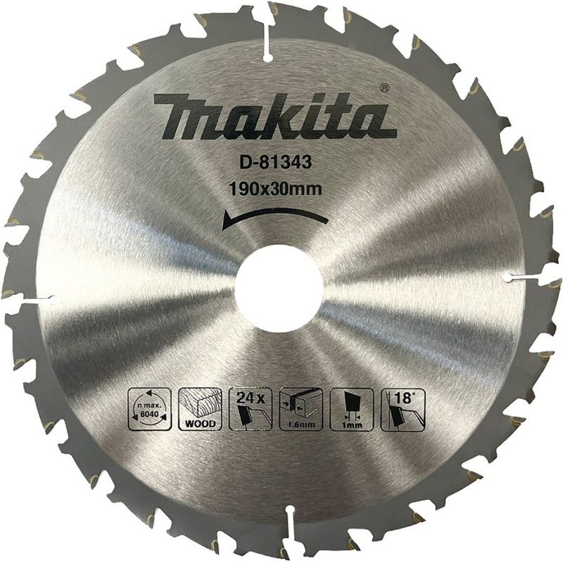 Пильный диск Makita D-81343 190×30 мм, 24T, дерево