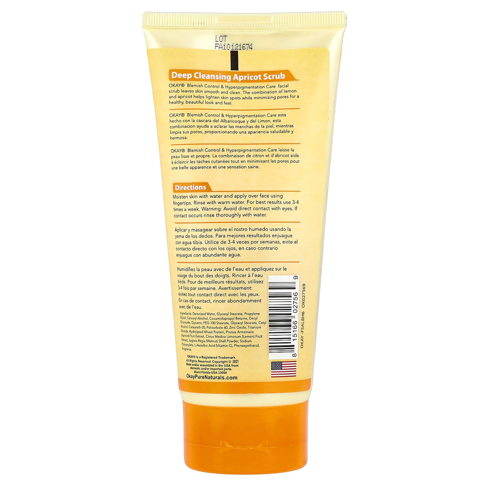 Okay Pure Naturals, Абрикос и лимон, 170 г (6 унций)