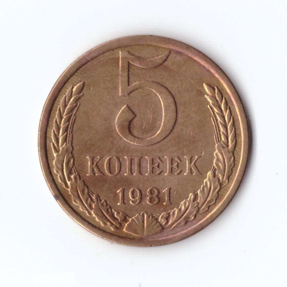 5 копеек 1981г, VF-XF