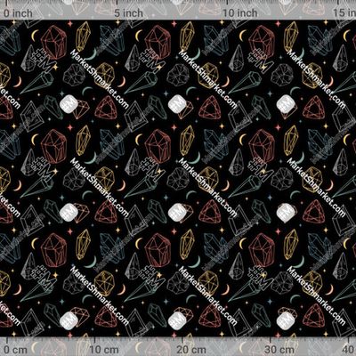 Кристаллы и звезды на темном фоне by Mariza_Patterns 435 DPI