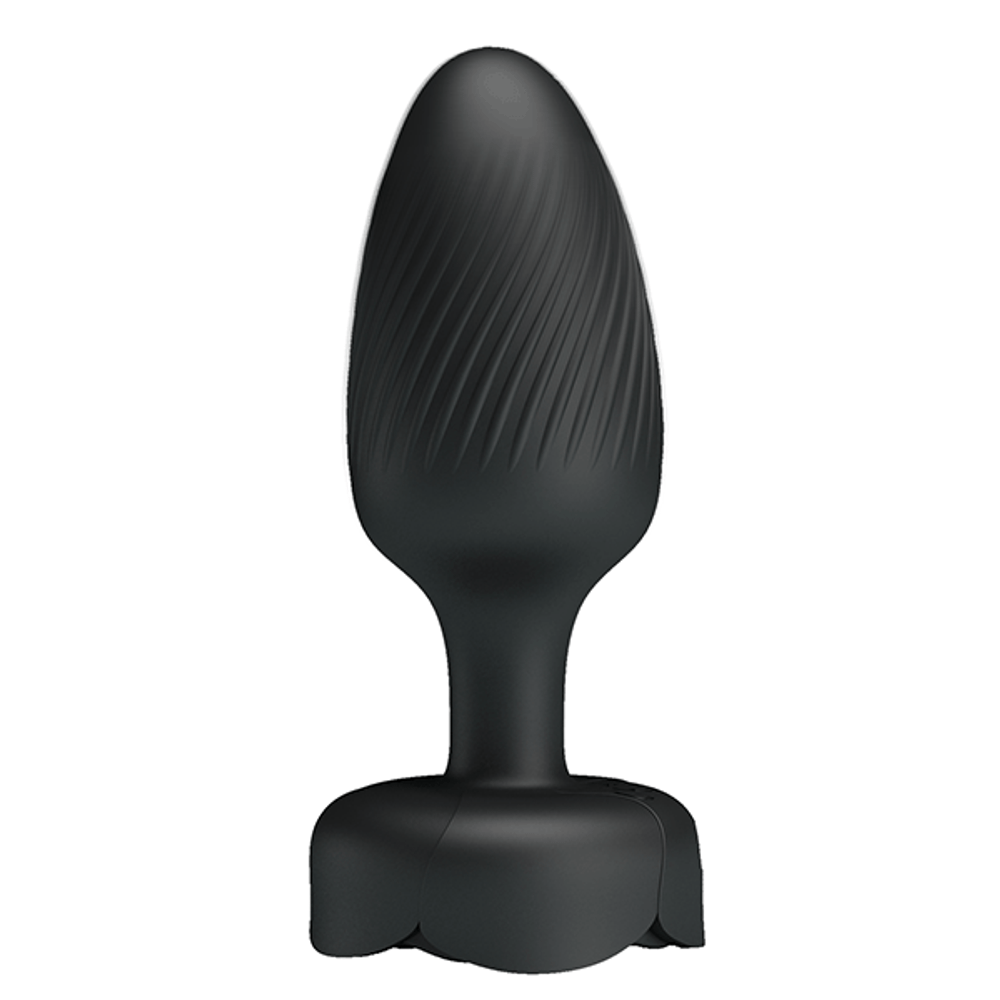 Анальная вибропробка 9,8см с мигающими огнями Pretty Love Osborn Butt Plug Multi Color Bottom Black BI-040183