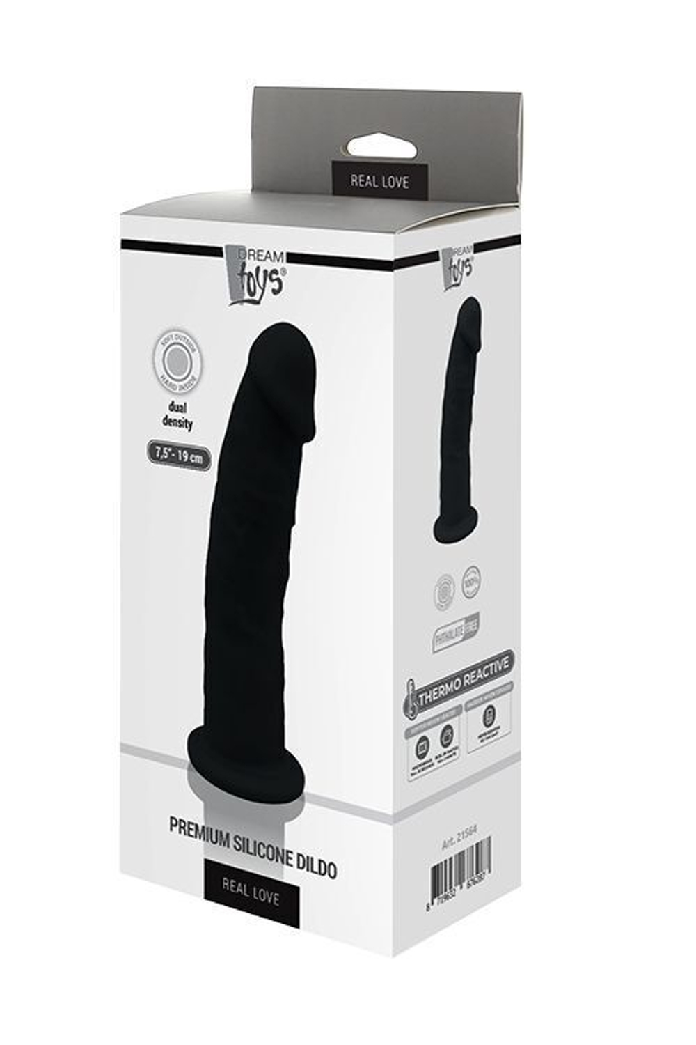 Черный реалистичный фаллоимитатор DILDO 7.5INCH BLACK - 19 см. (Цвет: черный)