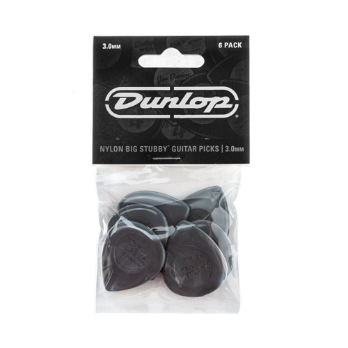 Dunlop 445P300 Big Stubby Nylon 6Pack медиаторы, толщина 3 мм, 6 шт.