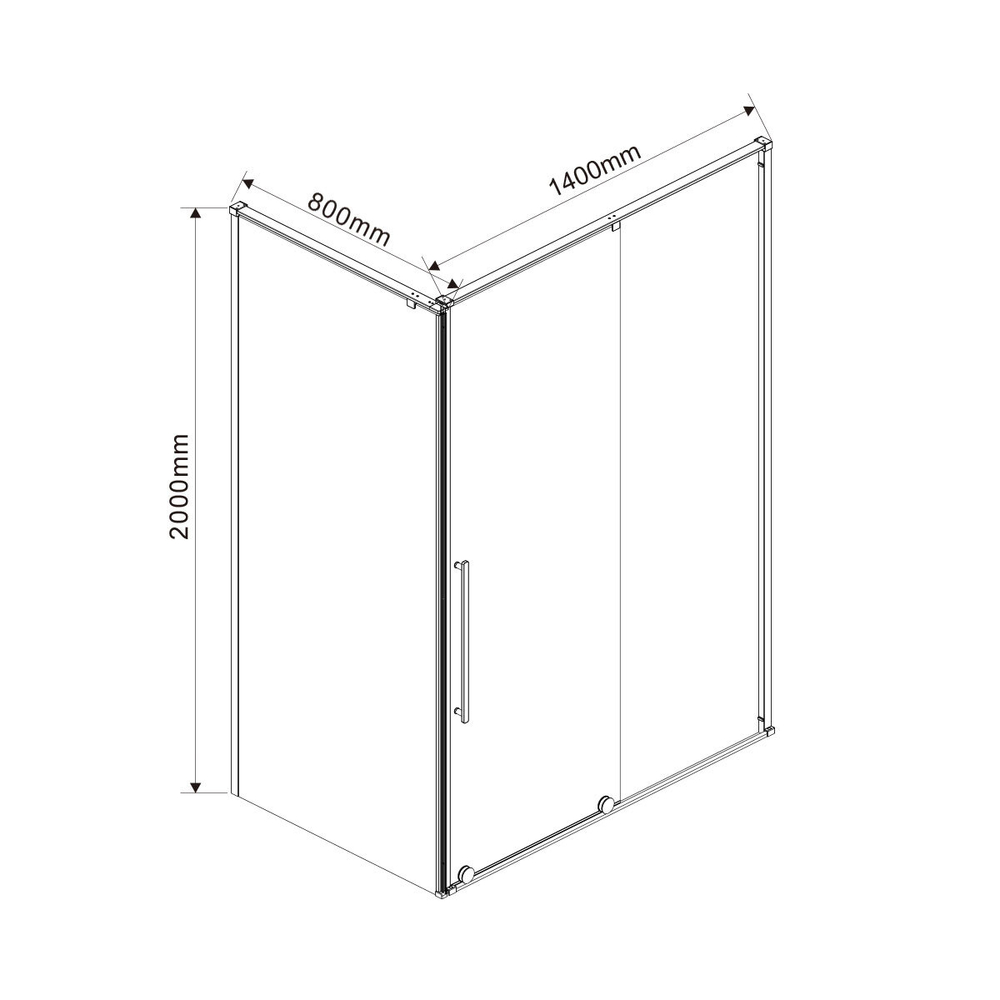 Душевой уголок Арно (Arno) VSR-1A8014CL, 1400*800, хром, стекло прозрачное,