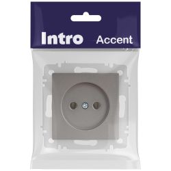 Розетка Intro Accent 6-201-09 2P 16А-250В IP20 СУ AL/CU титан | Intro