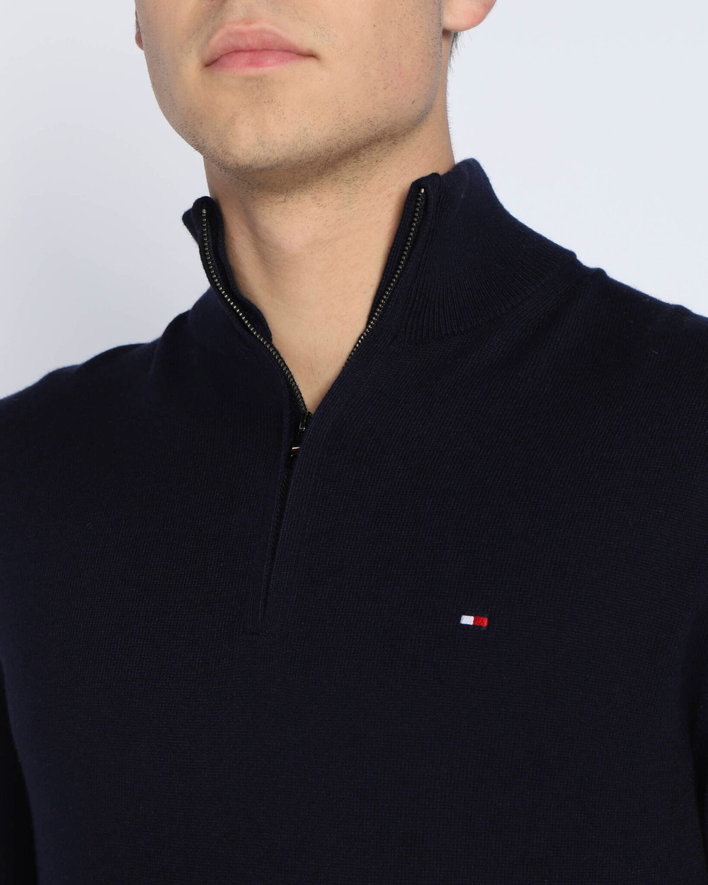 свитер zip mock Tommy Hilfiger - темно-синий(MW0MW28049)