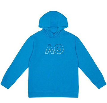 Кофта для мальчика теннисная Australian Open Logo Hoodie - небесный
